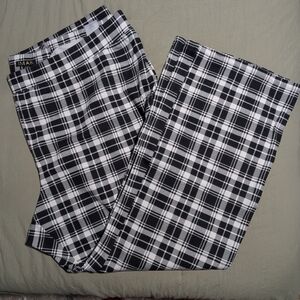 Iman Plaid Dress Slacks Pants Sz Plus 4X  Knit  Built N Support Stretch